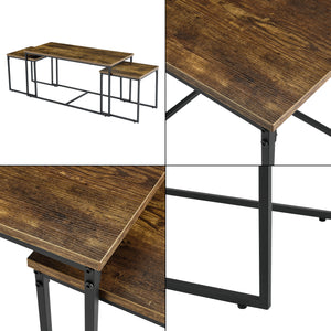 Zestaw stołowy Haparanda 3-częściowy Ciemny odcień drewna [en.casa]