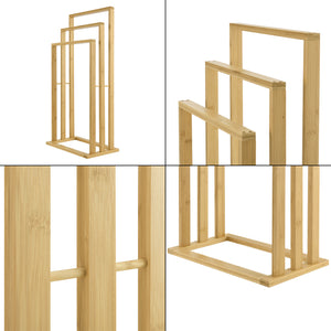 Uchwyt na ręczniki z bambusa Rana 40x24x82 cm [en.casa]