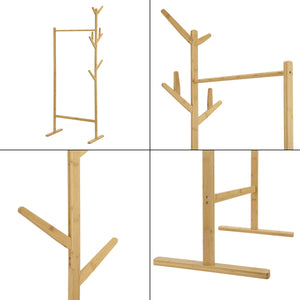 Bambusowy stojak na płaszcze Nordreisa 65x40x170cm [en.casa]