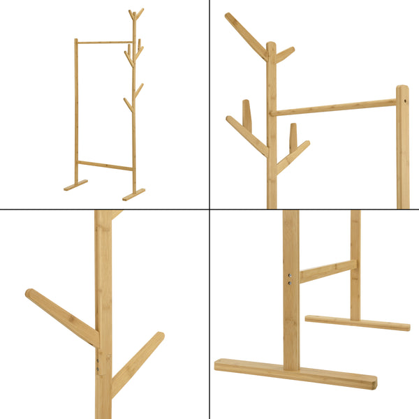Bambusowy stojak na płaszcze Nordreisa 65x40x170cm [en.casa]