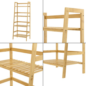 Bambusowa półka drabinkowa Vinje 48x32x123cm [en.casa]