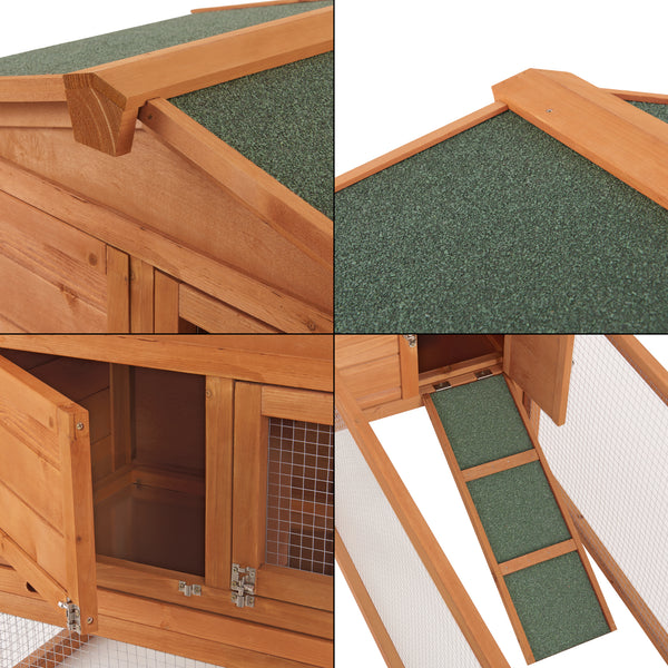 Klatka dla królików Oberursel 68x156x52cm drewno jodłowe [en.casa]