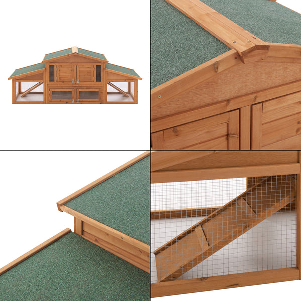 Klatka dla królików Schmitten 72x180x62cm drewno jodłowe [en.casa]