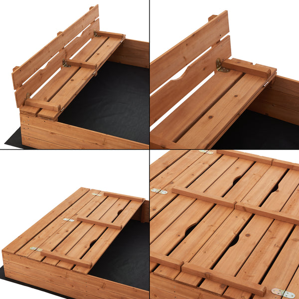 Piaskownica Campillos z miejscem do siedzenia 23,5x118x114 cm drewno naturalne [en.casa]