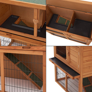 Klatka dla królików Nidda 85x91,5x45cm drewno jodłowe [en.casa]