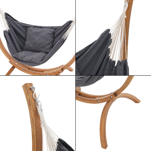 Fotel wiszący Grevena 155x106x143cm ciemnoszary [en.casa]