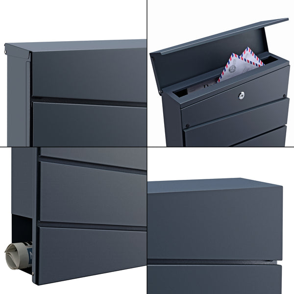 Skrzynka na listy Achtrup 37x37x11cm stal antracyt [en.casa]