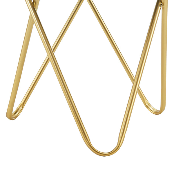 Stołek Beveren do ok. 100 kg kolor szary/mosiądz [en.casa]