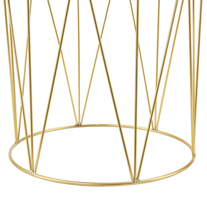 Taboret Melsele do ok. 100 kg szary/kolor mosiądzu [en.casa]