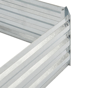 Grządka Barneveld 90x90x30cm Stal Srebrna [en.casa]