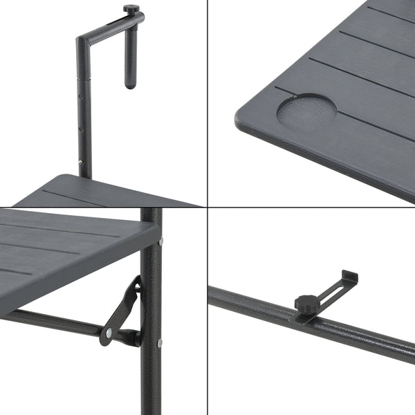 Stolik wiszący Badolato 83,5x60x60 cm kwadratowy ciemnoszary [en.casa]