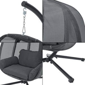 Fotel wiszący Abegondo z ramą i poduszką maks. 120 kg [en.casa]