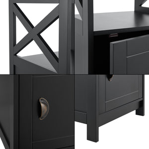 Stolik pomocniczy Utajärvi Stolik kawowy 74x40x40cm Stolik do kawy Czarny [en.casa]