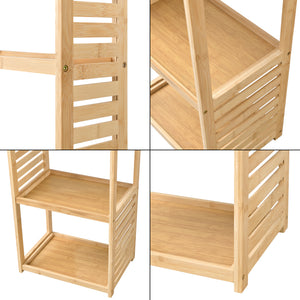 Półka stojąca Forssa 165 x 42 x 28 cm naturalny bambus [en.casa]