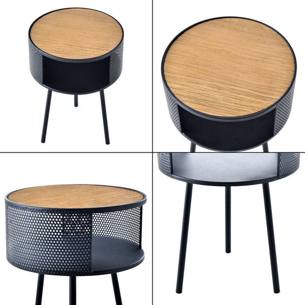 Stolik boczny Bjørnsund okrągły 34 cm szerokości [en.casa]