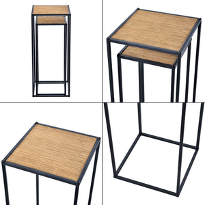 Stoliki pomocnicze Gamleby w zestawie 2 szt. Stolik boczny w wyglądzie drewna [en.casa]