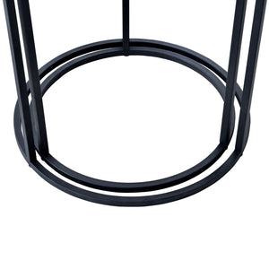 Stolik pomocniczy Moriusaq w zestawie 2 sztuk, okrągły, wygląd drewna [en.casa]