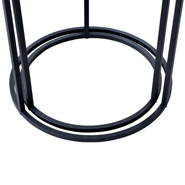 Stolik pomocniczy Moriusaq w zestawie 2 sztuk, okrągły, wygląd drewna [en.casa]