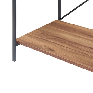 Regał stojący Billund z 4 półkami 133 x 60 x 42 cm czarny / orzech [en.casa]