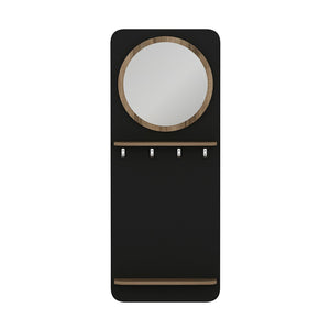 Panel do szafy Helsinge z lustrem 150x60x15 cm czarny [en.casa]