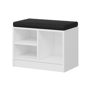 Ławka na buty Fjends z 2 drzwiami i 3 półkami Biała [en.casa]