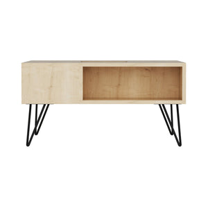 Stolik kawowy Gråsten z półkami Saphir dąb / czarny [en.casa]