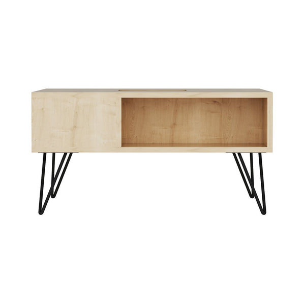 Stolik kawowy Gråsten z półkami Saphir dąb / czarny [en.casa]