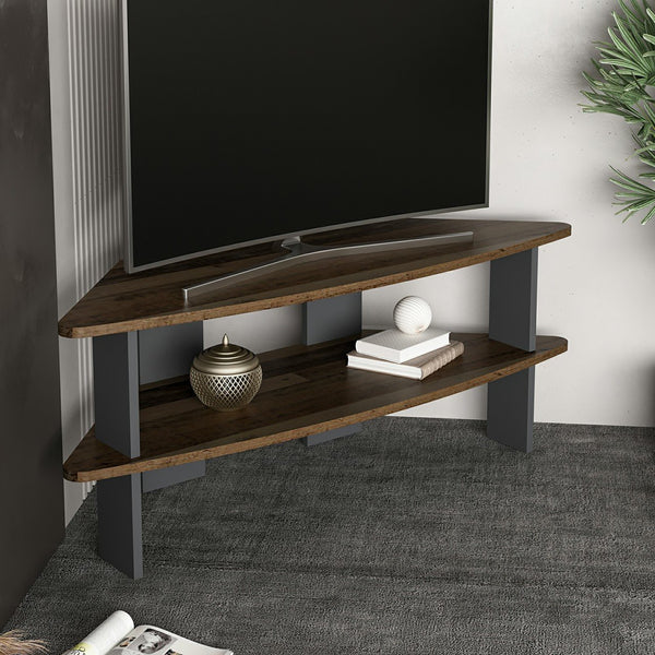 Szafka pod TV Fredensborg 45x116x40 cm stare drewno / antracyt [en.casa]