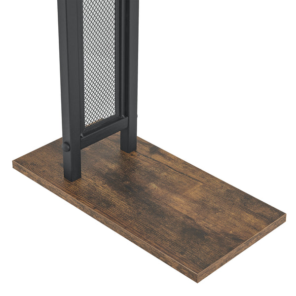 Wieszak na ręczniki Telavi stal 88x40x20cm czarny / drewnopodobny [en.casa]