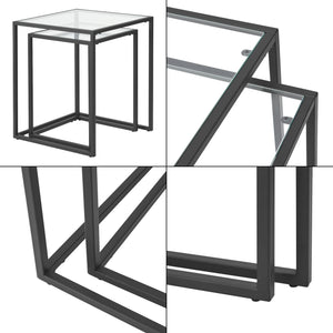 Stół do jadalni Holstebro Czarny/Przezroczysty [en.casa]