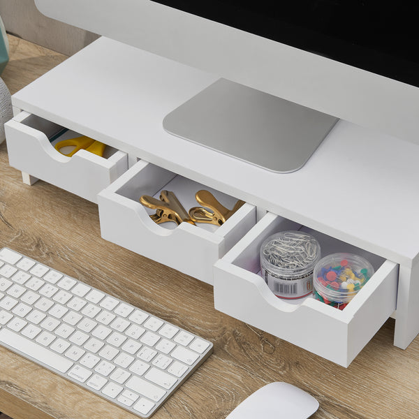 Podstawka pod monitor Ruovesi 12x51x25cm biała [en.casa]