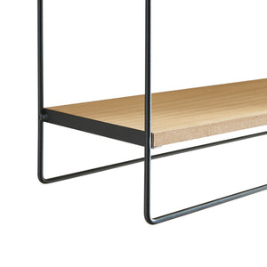 Półka ścienna Skovbo z 3 półkami czarna/drewno [en.casa]