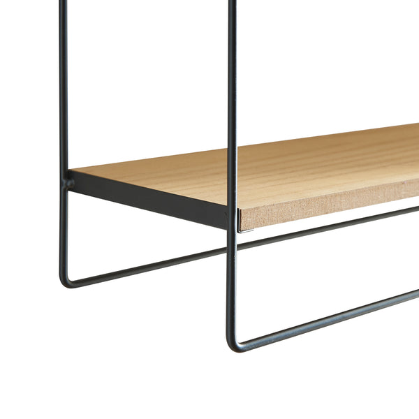 Półka ścienna Skovbo z 3 półkami czarna/drewno [en.casa]