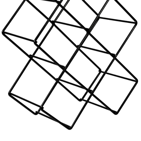 Stojak na wino Apremont na 8 butelek metalowy czarny [en.casa]