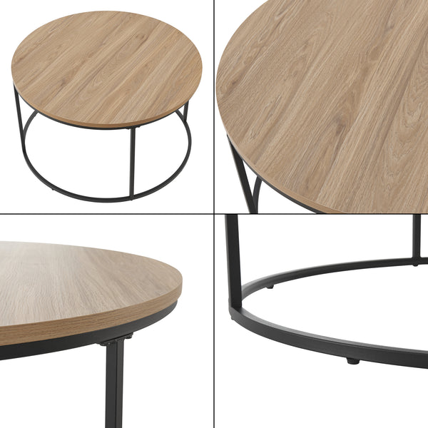 Stolik kawowy Kuhmoinen 45xØ80 cm czarny [en.casa]