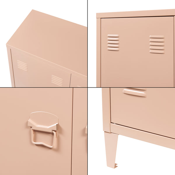 Metalowa szafka Oripää - 90x80x33cm - Jasny brąz