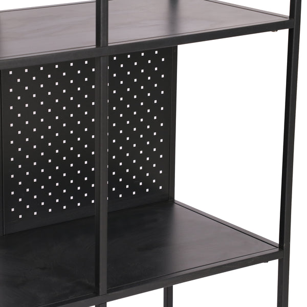 Regał Ingå 144x75x35cm metal czarny mat [en.casa]