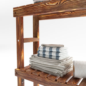 Półka pod pralkę Kinnula 120x70x20cm Ciemne drewno [en.casa]