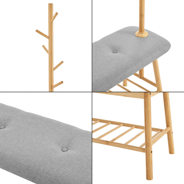 Ławka do szafy Bygland wykonana z bambusa 90x34x165cm [en.casa]