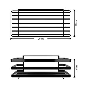 Półka prysznicowa bez wiercenia Pertunmaa zestaw 2 szt. 25x12x7,5 cm czarna [en.casa]