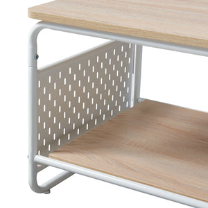 Stolik kawowy Dyrøy 100x50x43cm biały/dąb [en.casa]