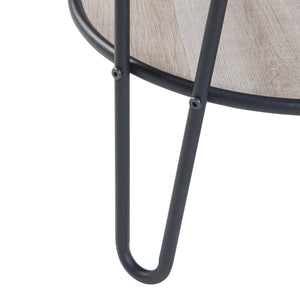 Stolik boczny Ylöjärvi z 2 półkami w kolorze czarnym/dębowym [en.casa]