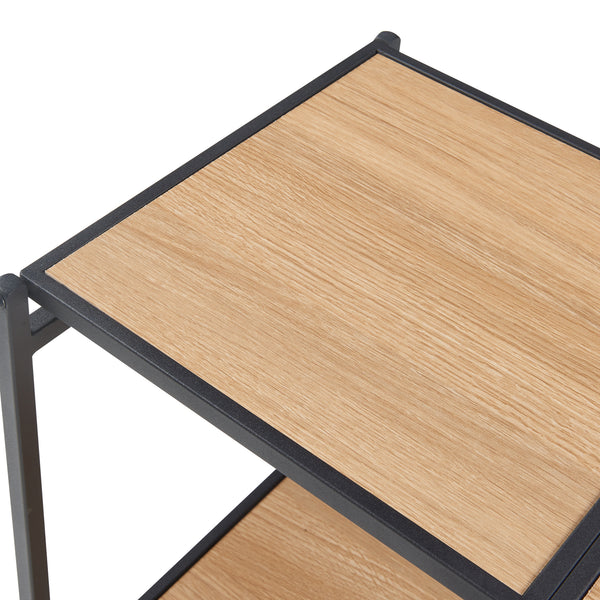 Półka składana Telemark 81x68x38 cm czarny/dąb [en.casa]