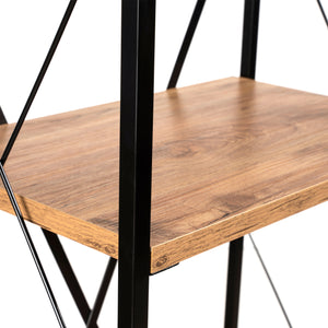 Półka stojąca Åre 180x50x30cm czarny/drewniany [en.casa]