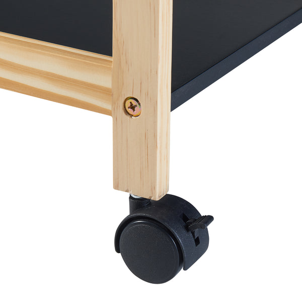 Wózek Dønna 61x51x36cm czarny/kolory drewna [en.casa]