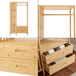 Wieszak na płaszcze Varanger 185x100x45 cm bambus [en.casa]