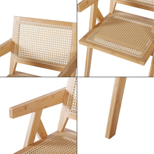 Krzesło do jadalni Asikkala 79x50x50cm bambus/rattan [en.casa]