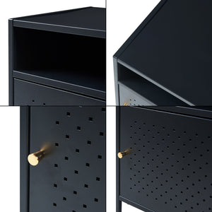 Szafka nocna Janakkala 55x40x40 cm stalowa czarna [en.casa]