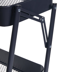 Wózek Vörå z 3 poziomami 88x45x30cm czarny [en.casa]