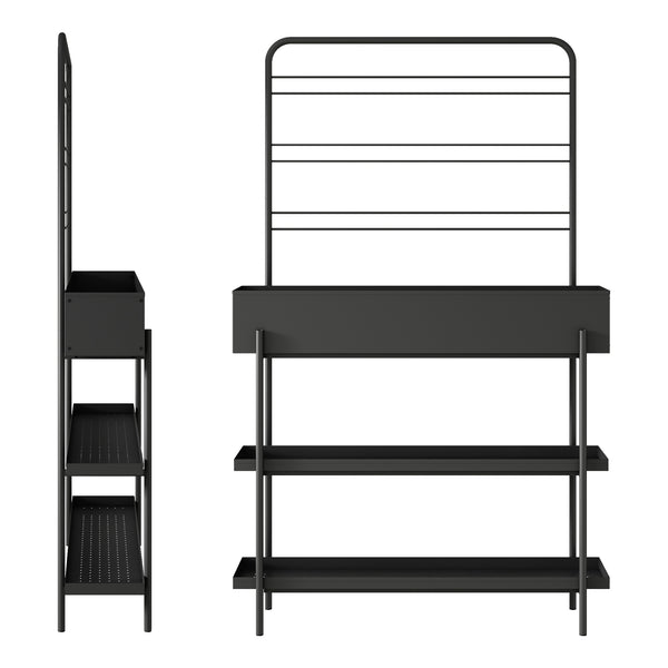 Stojak na rośliny zewnętrzne Aalsmeer metal 154x96x24 cm czarny [casa.pro]